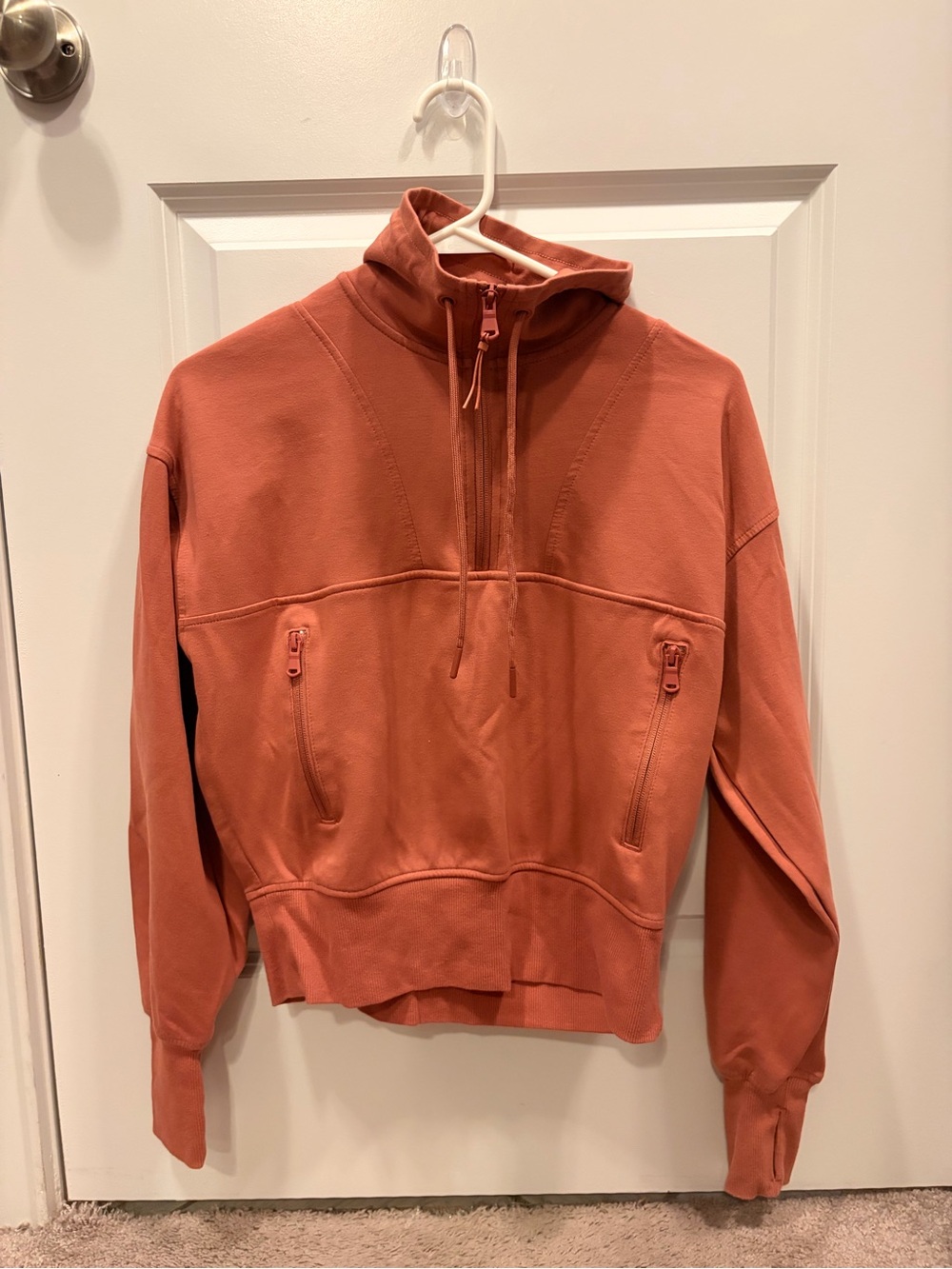 Old Navy Rust Half-Zip Hoodie Sweatshirt